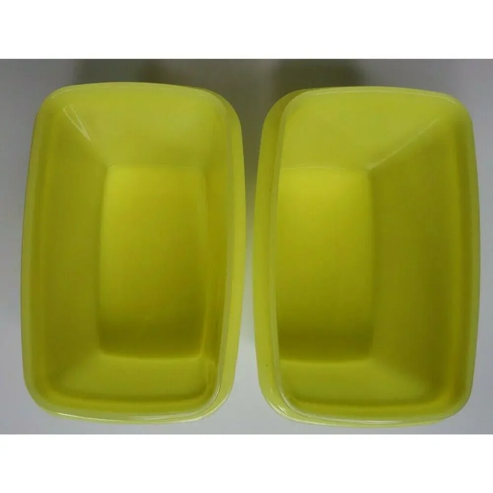 Vintage Tupperware (2) Yellow Shelf Savers‎ #1243-7 and #1243-6 U142